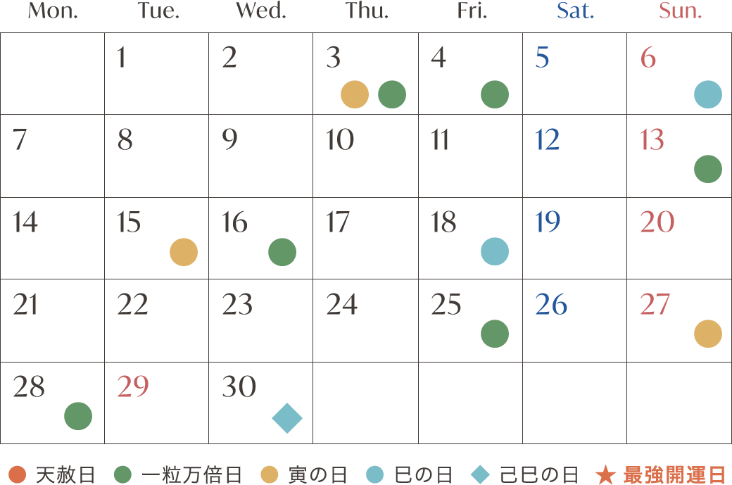 4月の開運日