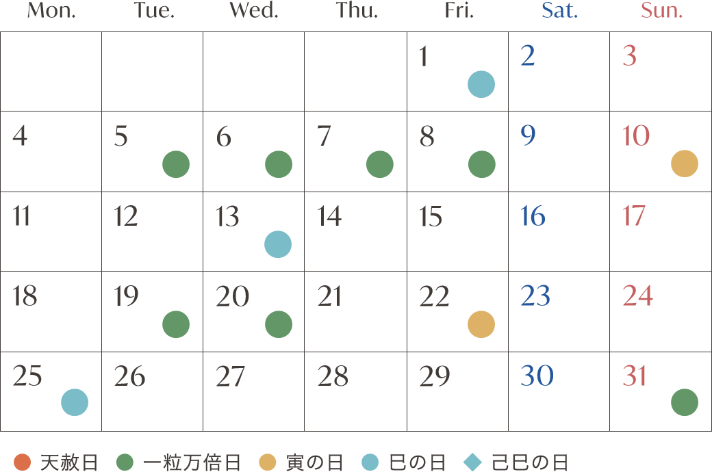 12月の開運日